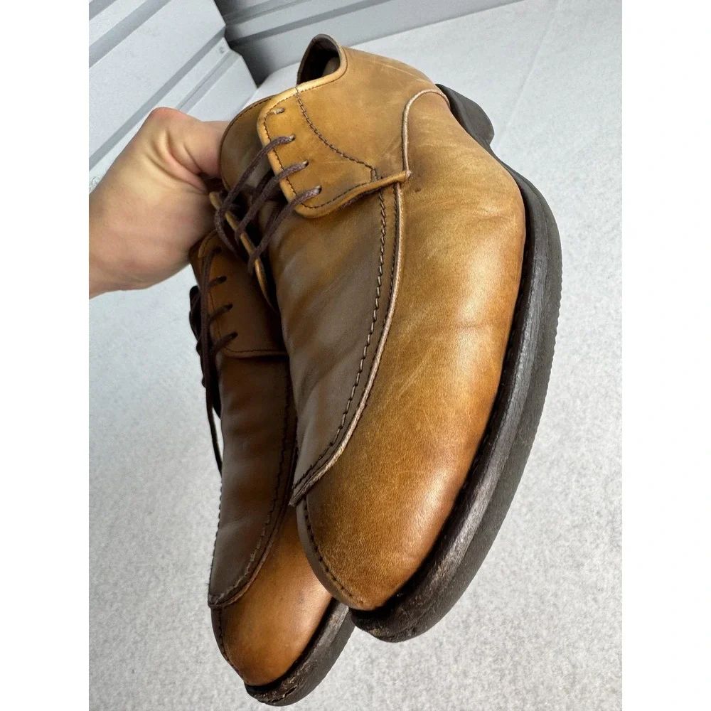 Allen Edmonds Port Washington Shoes Mens Size 11 D Brown Leather Derby‎ Moc Toe